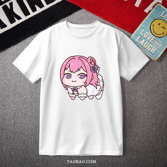 Doro Dorothy Pink Hair Dog Short Sleeve T Shirt Pure Cotton Harajuku Style-0