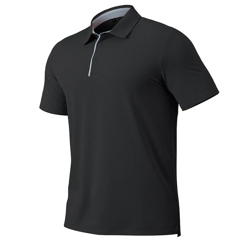 Men's Athletic Short Sleeve Polo Shirt Lightweight Quick Dry Sport Workout Shirt Summer Casual Thin Outdoor Shirts US/ EU Size-5