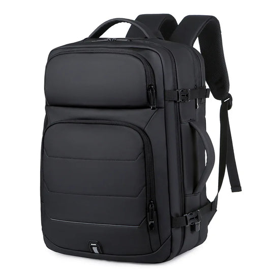 NNEOBA Expandable 17-Inch Laptop Backpack for Men 11 Pockets Black-0