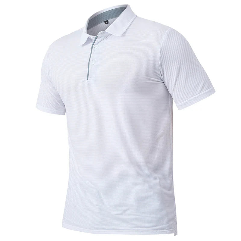 Men's Athletic Short Sleeve Polo Shirt Lightweight Quick Dry Sport Workout Shirt Summer Casual Thin Outdoor Shirts US/ EU Size-7