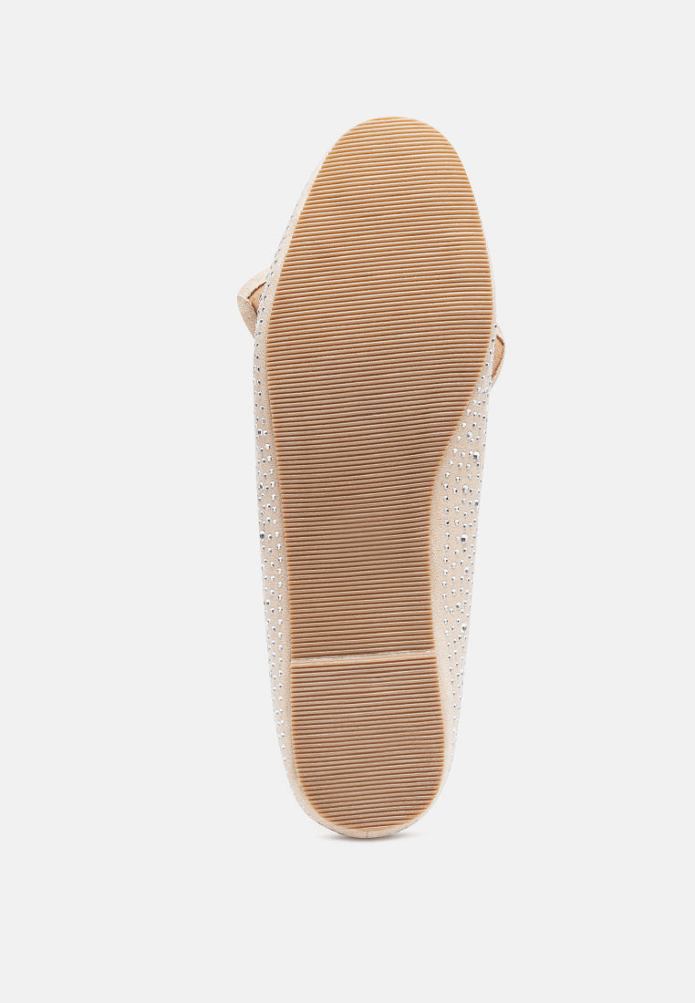 Dewdrops Embellished Casual Bow Loafers-1