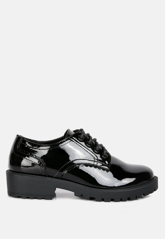Whittle Patent Lace Up Derby Shoes-0