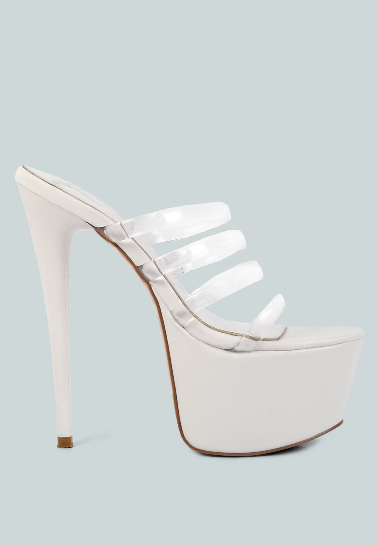 Shots Up Ultra High Heel Clear Straps Sandals-0
