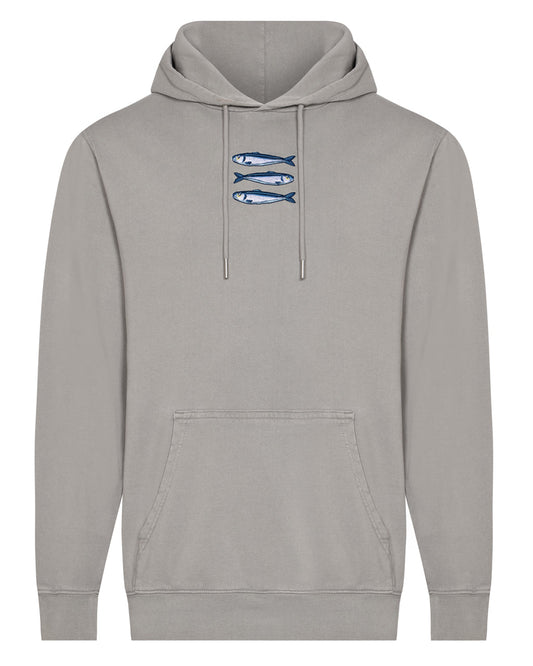 Sardines Organic Cotton Embroidered Hoodie Grey-0