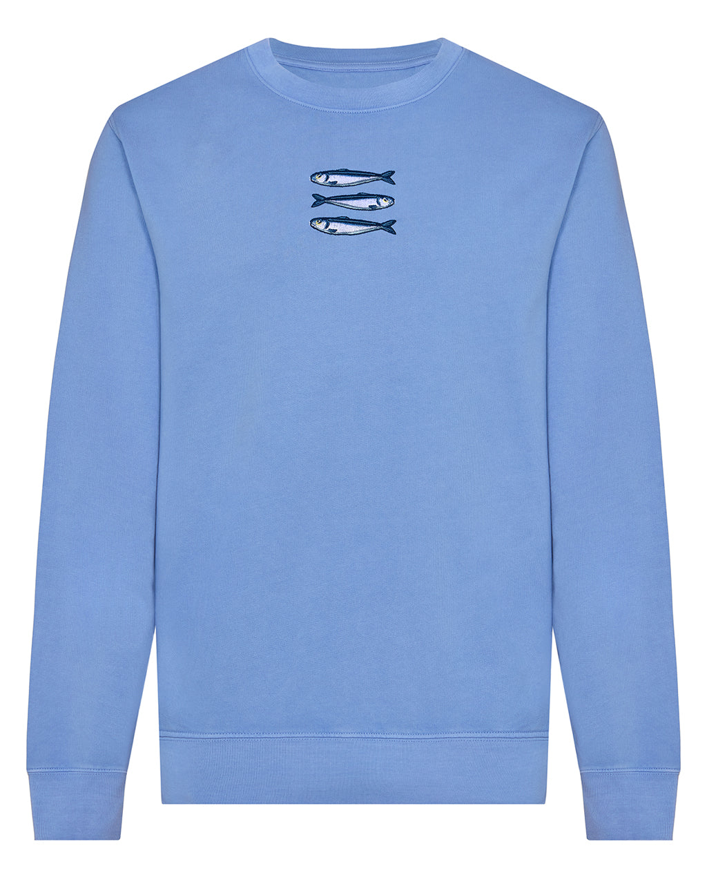 Sardines Organic Cotton Embroidered Sweatshirt Blue-0