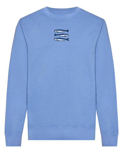 Sardines Organic Cotton Embroidered Sweatshirt Blue-0