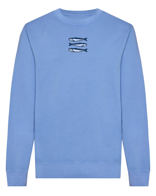 Sardines Organic Cotton Embroidered Sweatshirt Blue-0