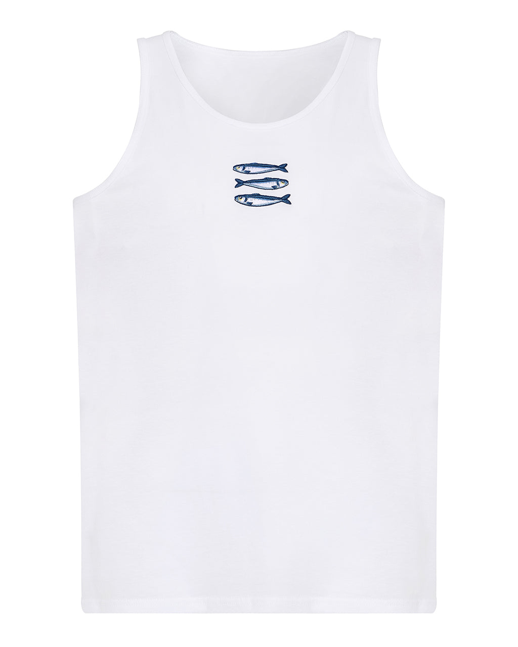 Sardines Embroidered Organic Cotton Tank Top-0