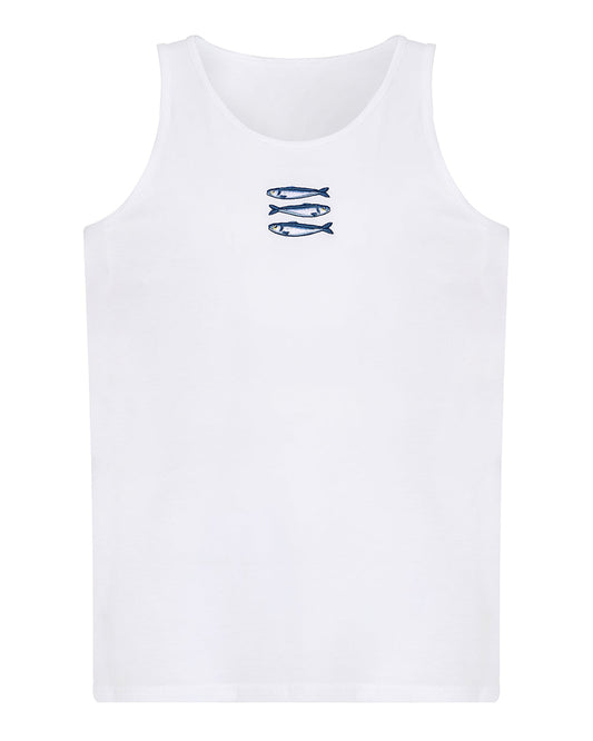 Sardines Embroidered Organic Cotton Tank Top-0
