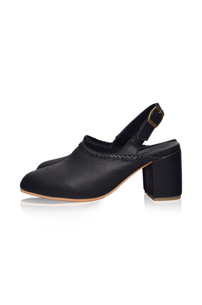 Savage Leather Slingback Heels-5