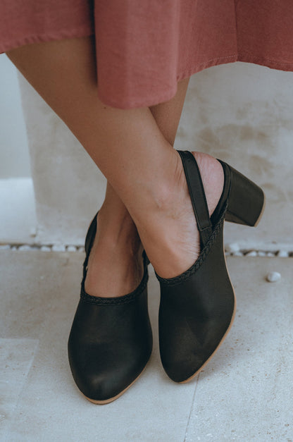 Savage Leather Slingback Heels-0