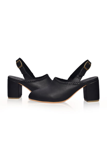 Savage Leather Slingback Heels-3
