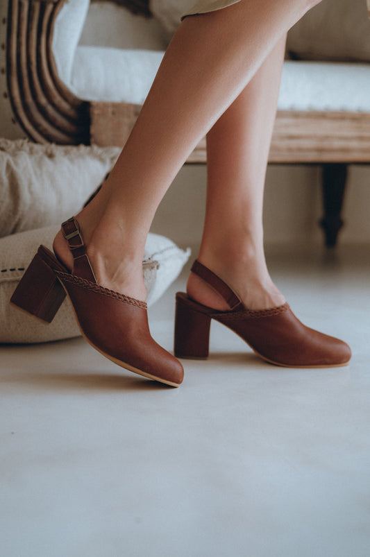 Savage Leather Slingback Heels-0