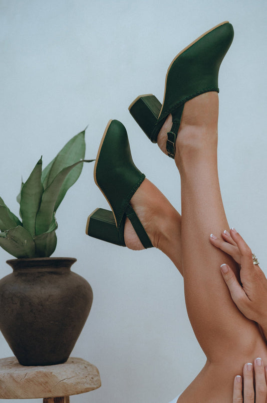 Savage Leather Slingback Heels-0