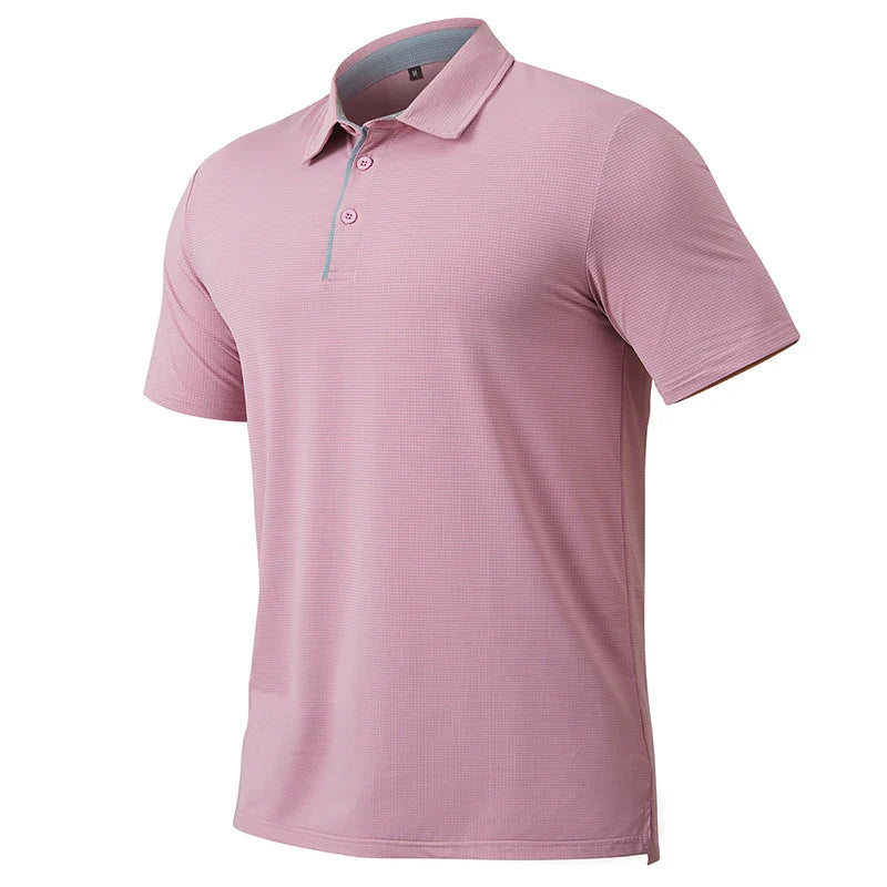 Men's Athletic Short Sleeve Polo Shirt Lightweight Quick Dry Sport Workout Shirt Summer Casual Thin Outdoor Shirts US/ EU Size-10