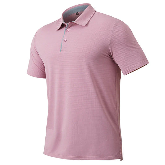 Men's Athletic Short Sleeve Polo Shirt Lightweight Quick Dry Sport Workout Shirt Summer Casual Thin Outdoor Shirts US/ EU Size-10