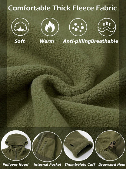 Men's Tactical Fleece Jacket Winter Warm Full Zip Military Hoodies Multi-Pockets Hiking Hunting Outdoor Coats-4
