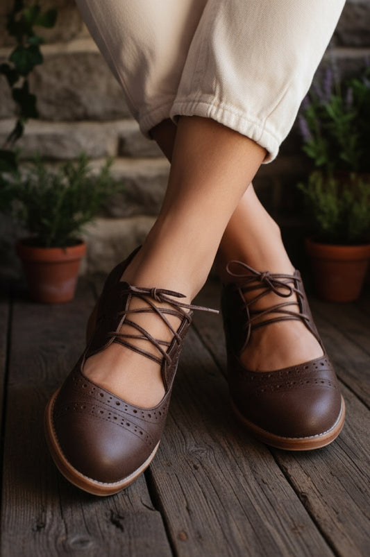 Scandinavia Leather Oxfords (Sz. 4 & 5)