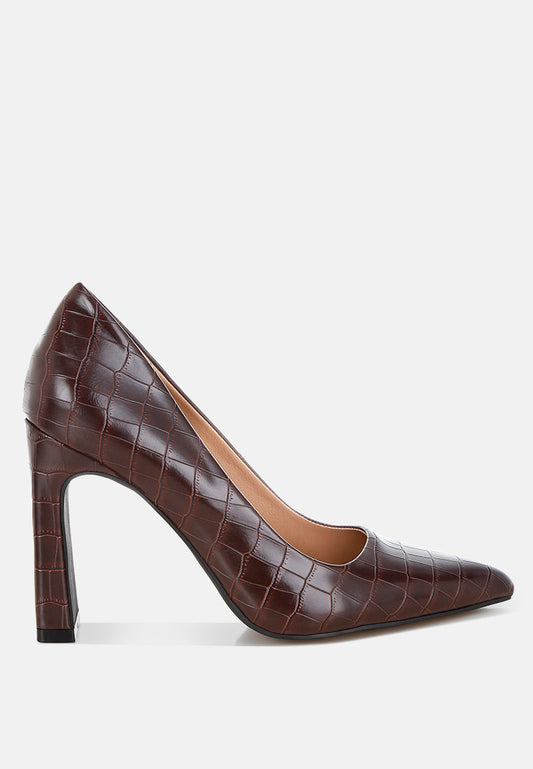 Scheba Sleek Block Heel Pumps-0