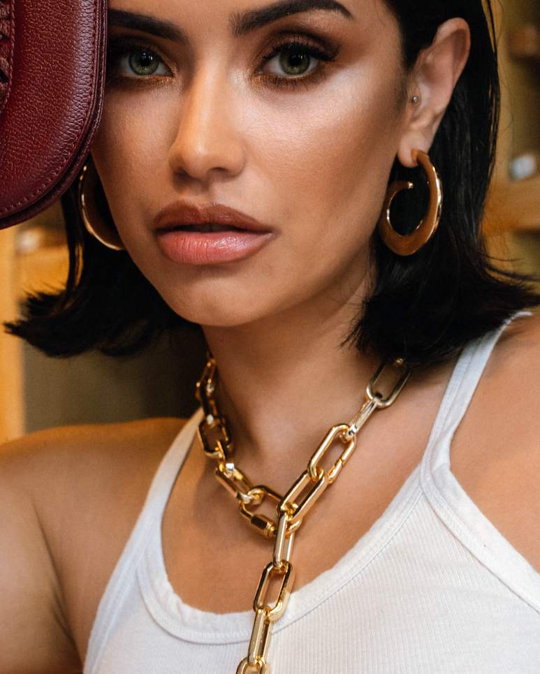 Noemie Loop Dangle Drop Earrings Gold-2