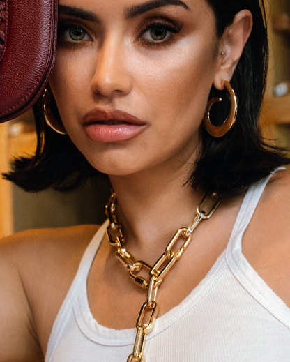 Noemie Loop Dangle Drop Earrings Gold-2