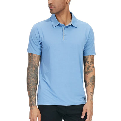Men's Athletic Short Sleeve Polo Shirt Lightweight Quick Dry Sport Workout Shirt Summer Casual Thin Outdoor Shirts US/ EU Size-2