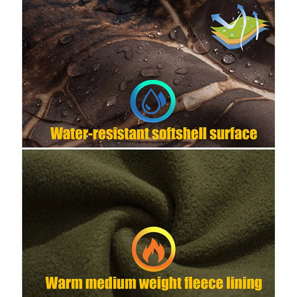 Men's Silent Soft Shell Camouflage Tactical Jacket Waterproof Warm Fleece Hunting Jackets Outdoor Hiking Fishing Hooded Coat-2