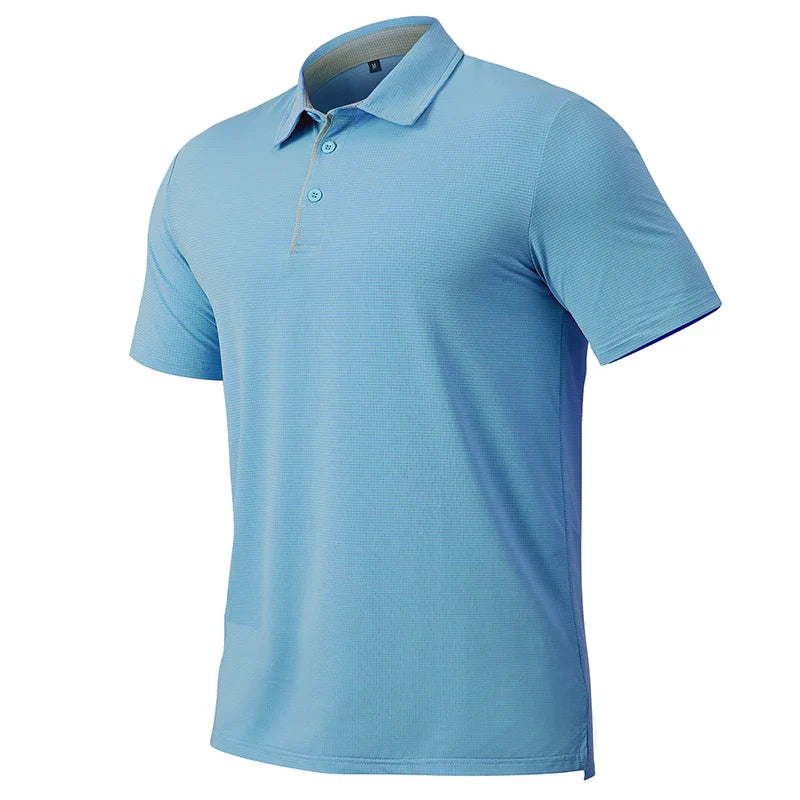 Men's Athletic Short Sleeve Polo Shirt Lightweight Quick Dry Sport Workout Shirt Summer Casual Thin Outdoor Shirts US/ EU Size-8