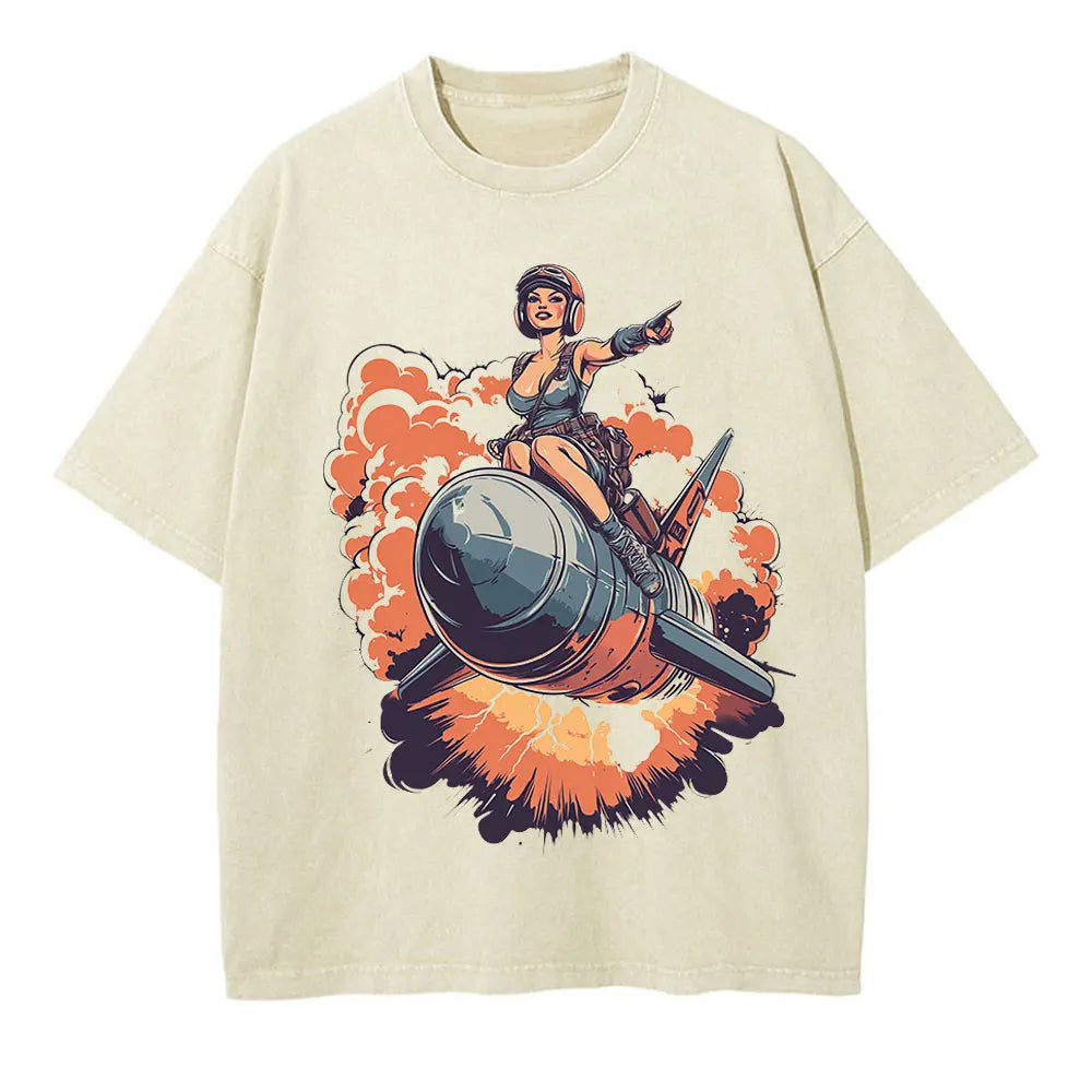 Beer Bottle Bomb Anime Oversized Graphic Tee-0