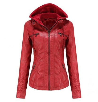 Shenandoah Womens Real Leather Hooded Jacket-4