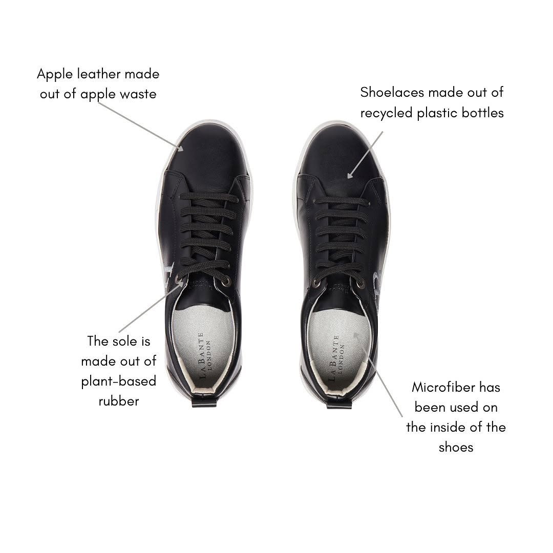 LB Black Apple Leather Sneakers for Women-4