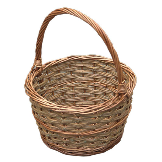 Small Rustic Apple Wicker Shopping Basket-0