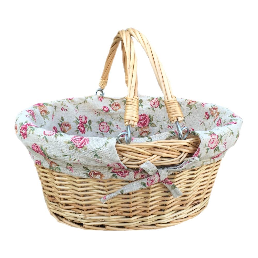 Small Swing Handle Wicker Shopping Basket-0
