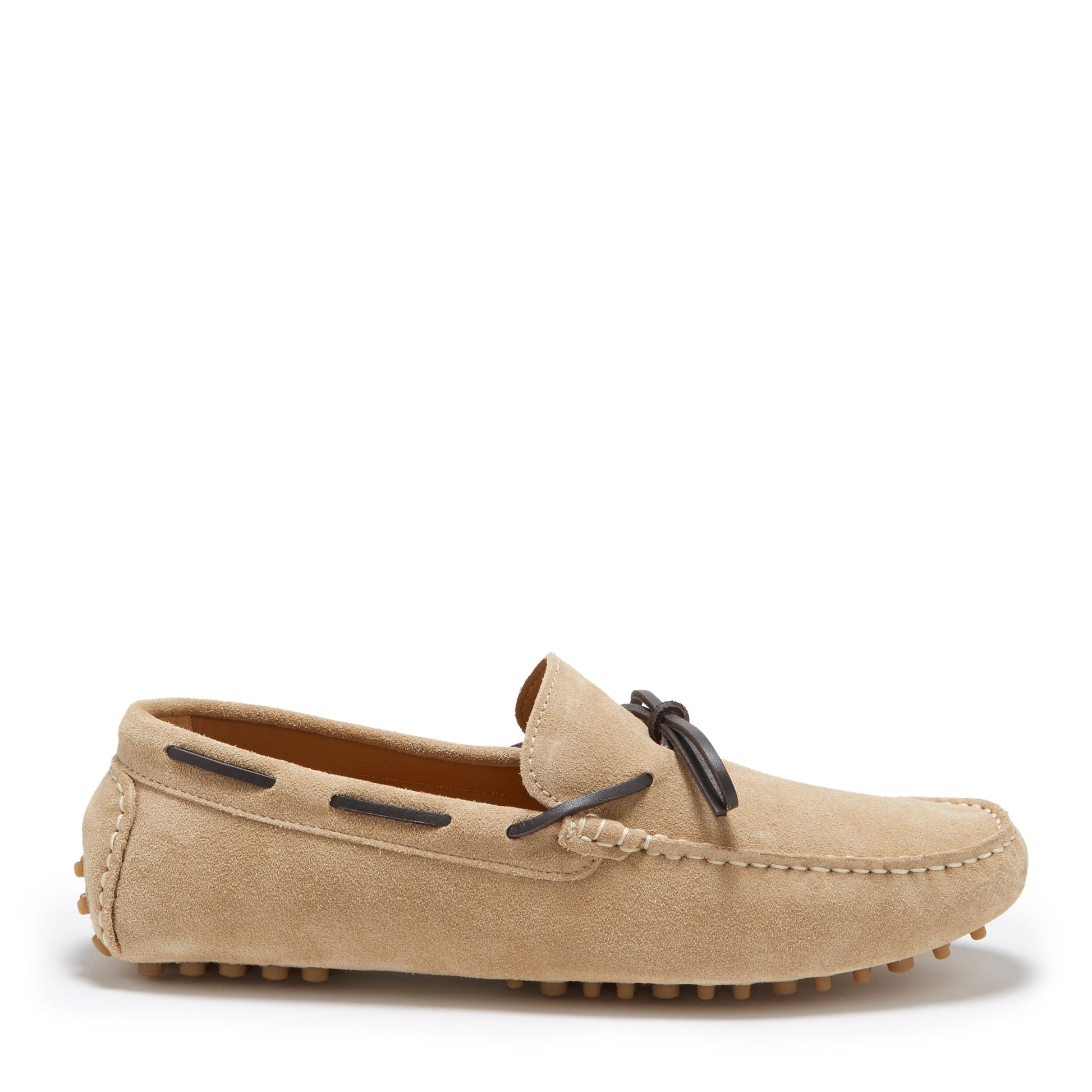 Laced Driving Loafers, taupe suede-0