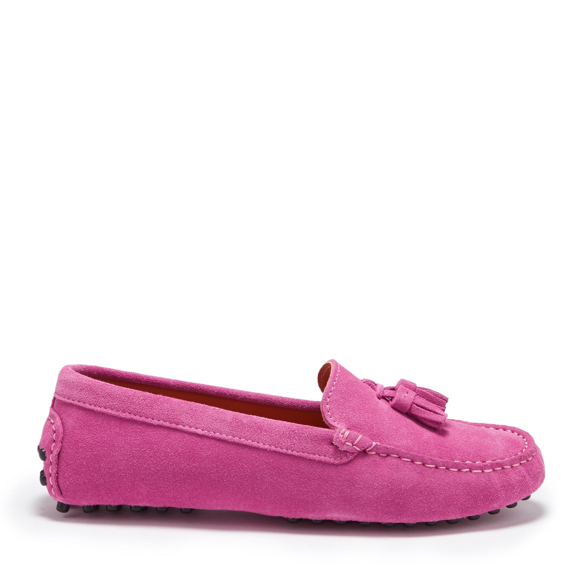 Women's Tasselled Driving Loafers, pink suede-0