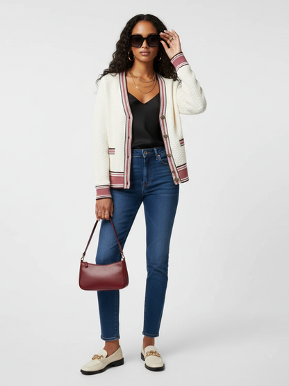 Striped Knit Cardigan, Greenwich Village | Women - BYMANYC ® New York-3
