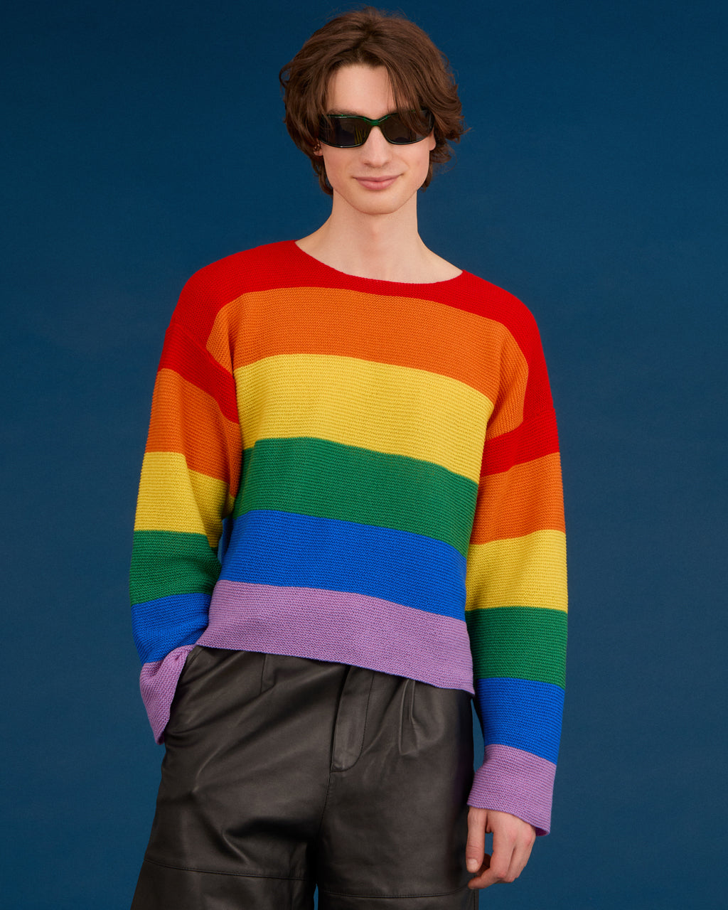Striped Dropped Shoulder Top PRIDE Edition-1