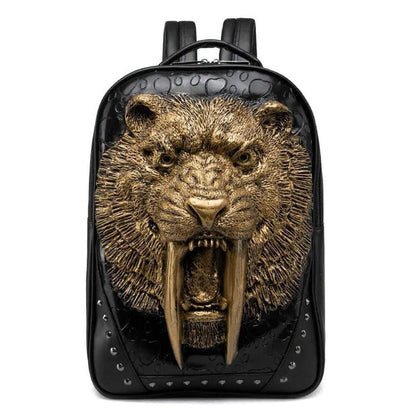 Studded Backpack 3D Wolf With Dentures Zombie Vampire Teeth Backpack Laptop Computer Handbags Travelling Rucksack Bag-0