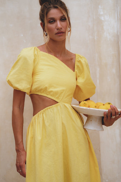 Sundaze Cutout Linen Midi Dress (Sale)-3