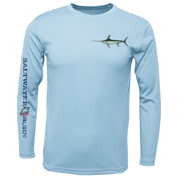 Swordfish on Chest Long Sleeve UPF 50+ Dry-Fit Shirt-4