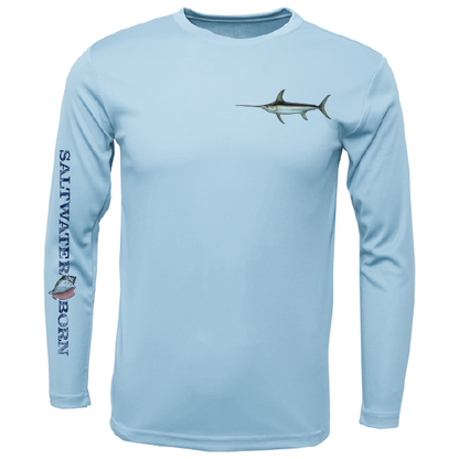 Swordfish on Chest Long Sleeve UPF 50+ Dry-Fit Shirt-4