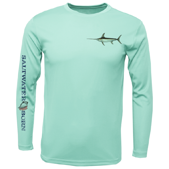 Swordfish on Chest Long Sleeve UPF 50+ Dry-Fit Shirt-5
