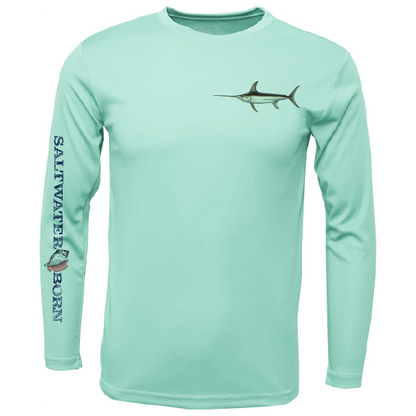 Swordfish on Chest Long Sleeve UPF 50+ Dry-Fit Shirt-5