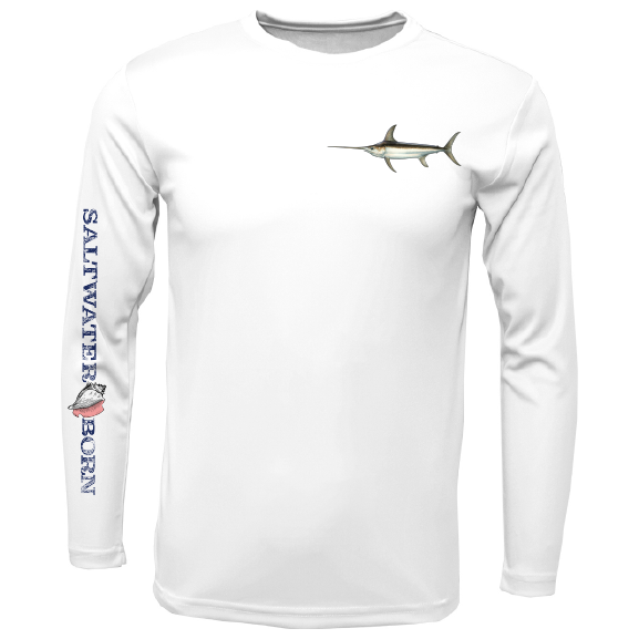 Swordfish on Chest Long Sleeve UPF 50+ Dry-Fit Shirt-0