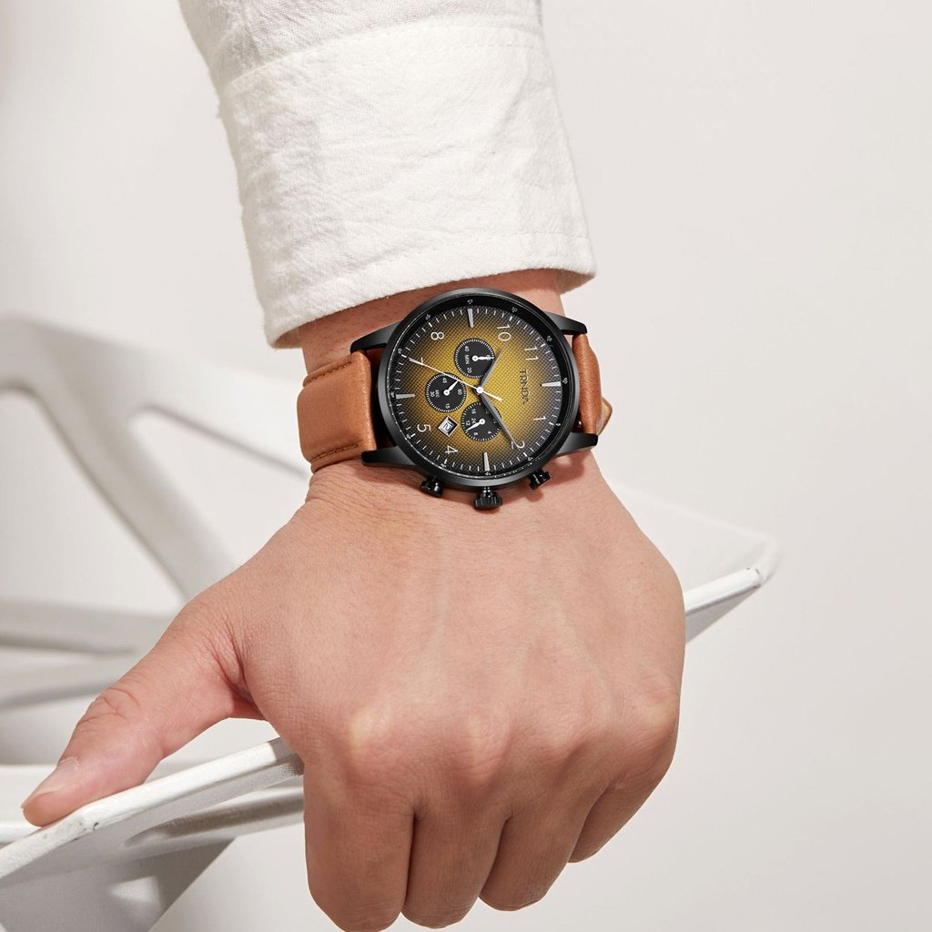 Trnda Men's Stainless Steel Watch, Black Case | Trn-Ss43b-1