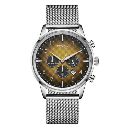 Trnda Men's Stainless Steel Watch, Gradient Cedar Brown Dial | Trnda43mm-0