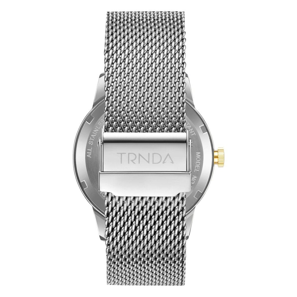 Trnda Men's Gold Stainless Steel Watch, Gray Dial | Trnda-43g-4