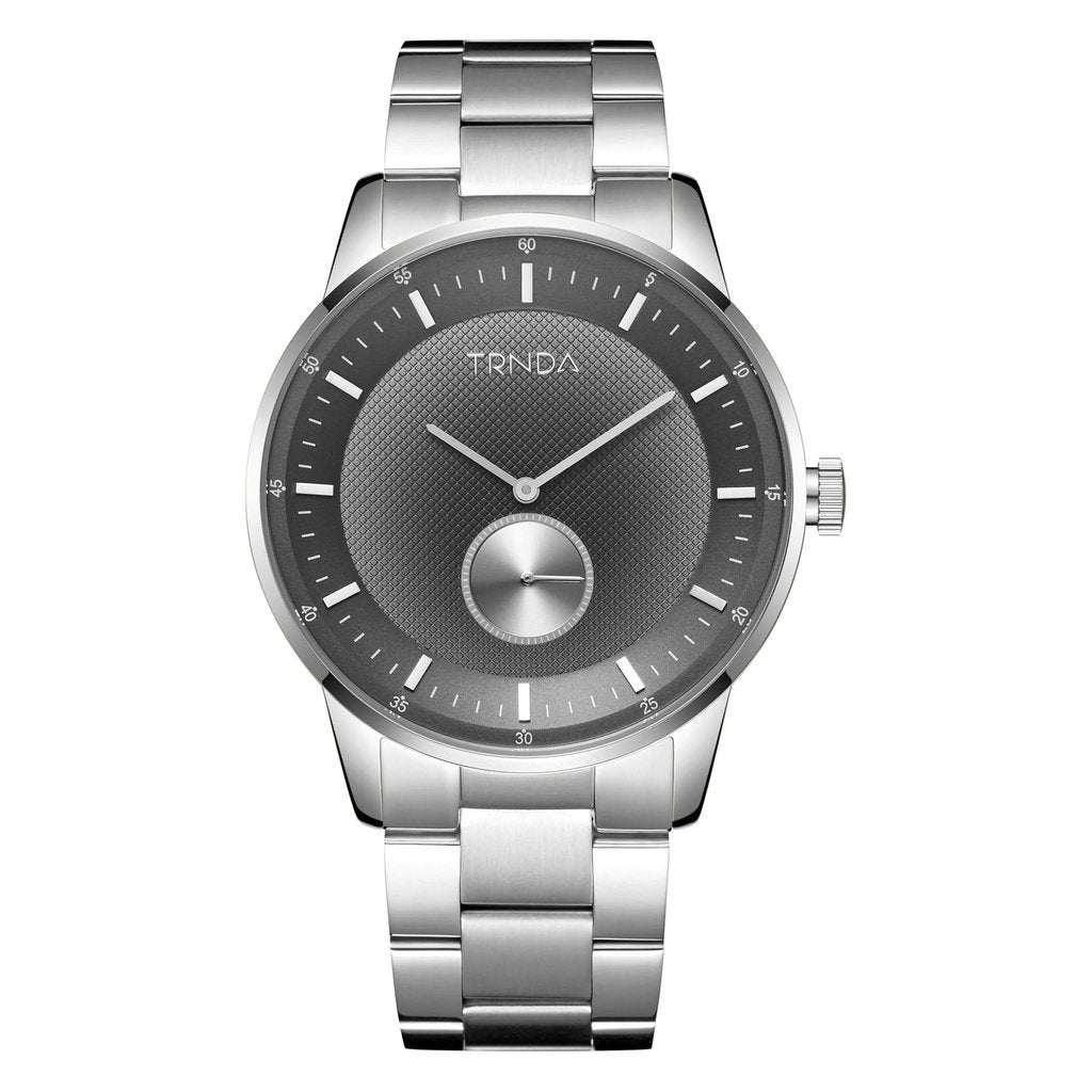 Trnda Men's Stainless Steel Watch, Gradient Light Gray Dial | Trn-4325-0