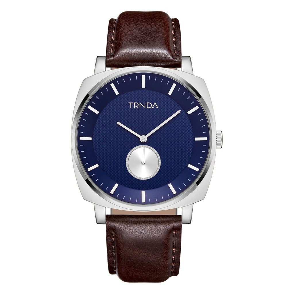 Trnda Men's Silver Stainless Steel Watch, Blue Dial | Trn45ss-0
