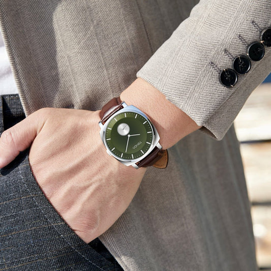 Trnda Men's Stainless Steel Watch, Seaweed Green Dial | Trnda45mm-1